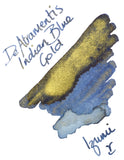swatch of De Atramentis Pearlescent Indian Blue Gold