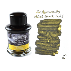 De Atramentis Pearlescent Velvet Black-Gold- 45ml Bottled Ink